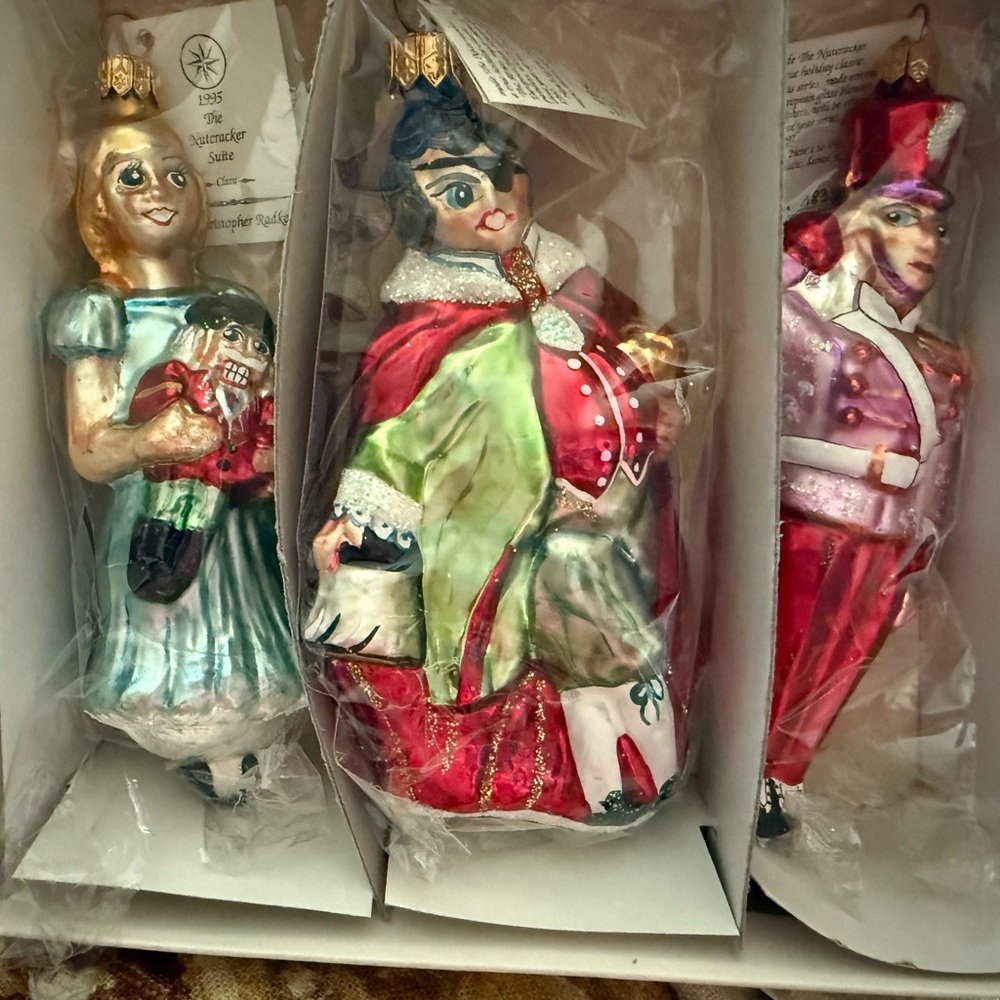 Christopher Radko Nutcracker Characters Ornament Set - Red, Green, Blue